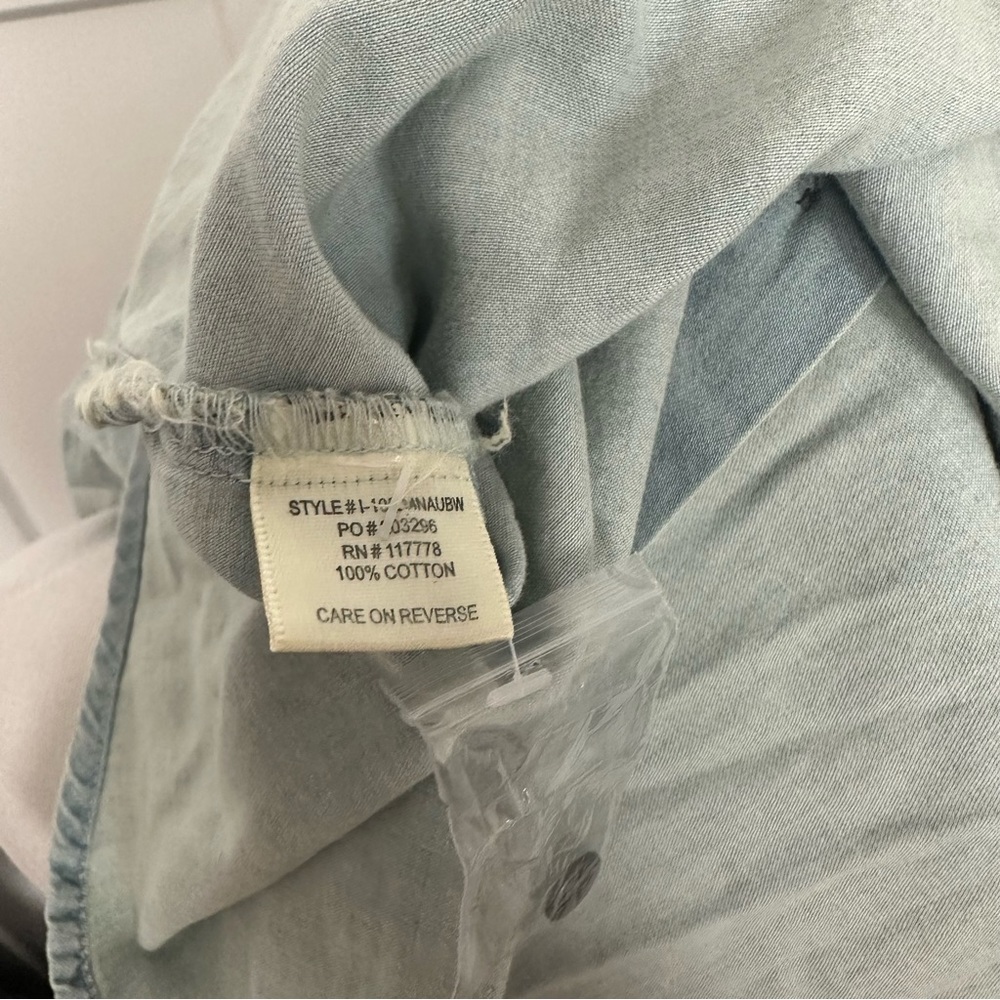 Lovestitch Washed Chambray Button Front Shirt - Picture 2 of 6